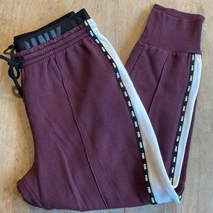 Large maroon Victoria Secret sweatpants.